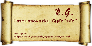 Mattyasovszky Győző névjegykártya